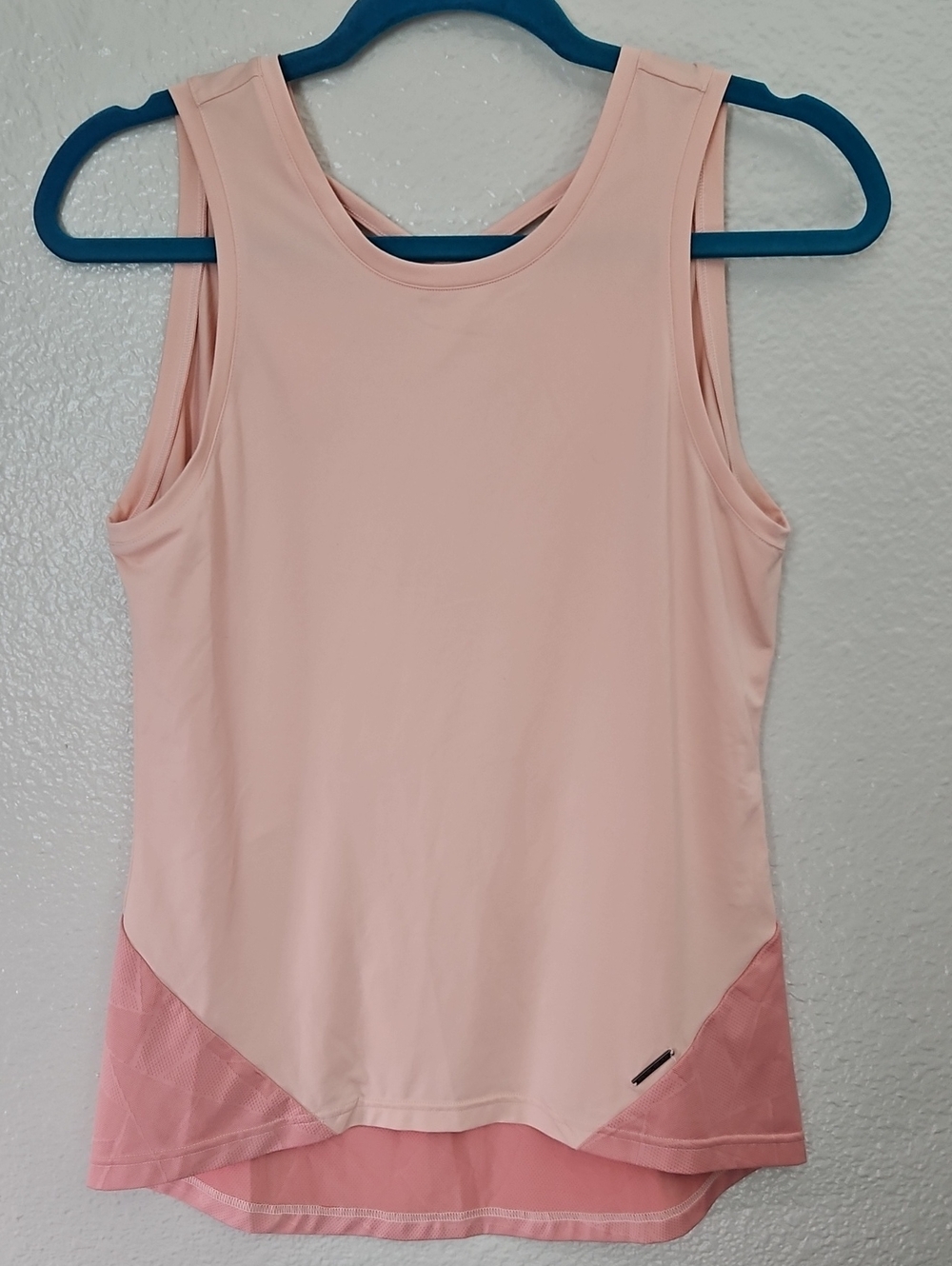 Pearl Izumi Wander Active Tank Top Open Criss Cross Back Pink Mesh Size M